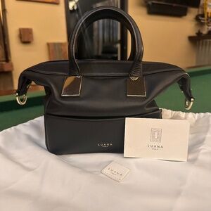 Luana Black Leather Satchel